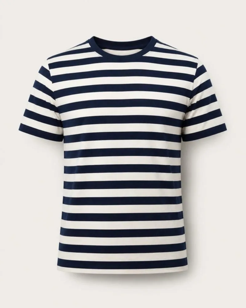 Remera Rayada azul marino